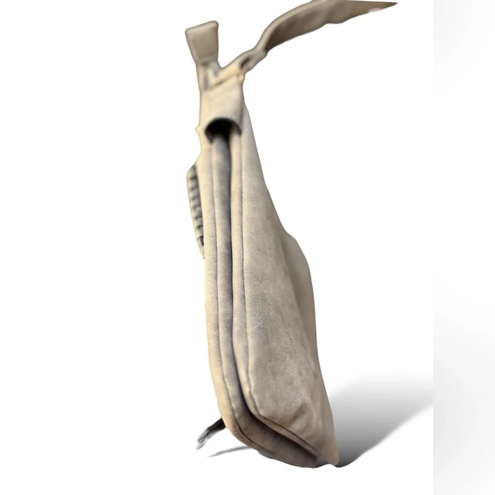 SOLD- VR NYC Braided O-Ring Messenger Crossbody Bag - Light Gray - Picture 7 of 16